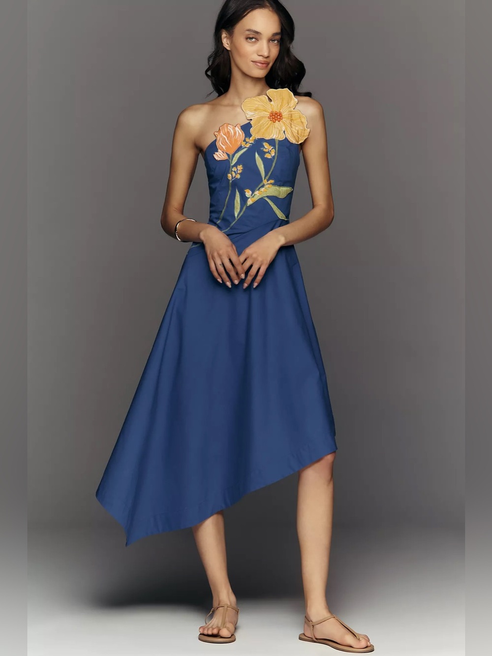 NWT Yukiko Noritake x Anthropologie Asymmetric Floral Midi Dress